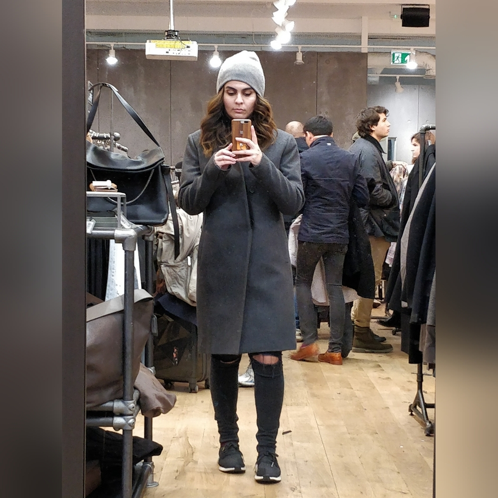 All Saints dark grey wool coat